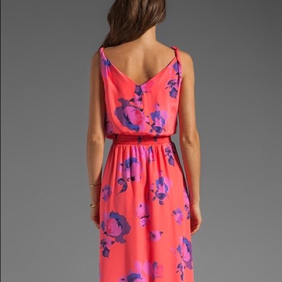 Jamaica Print Silk Maxi Dress Neon Flower Karina Grimaldi - Picture 3 of 3